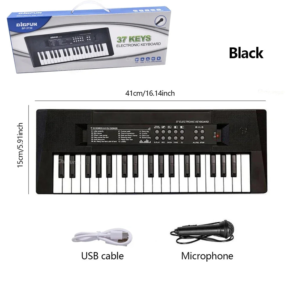 Chriyungel 37 Keys Kids Electronic Keyboard Piano with Microphone Musical Instrument Educational Toys Gift for Boy Girl Toddler