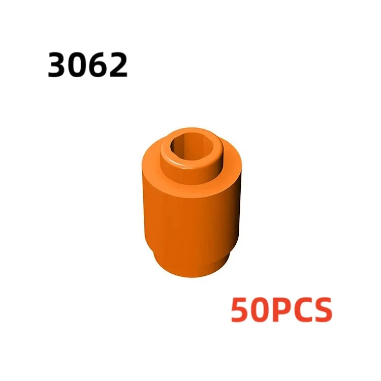 50PCS 3062b 30068 35390 3062 Accessories 1x1 Cylindrical Brick DIY Buildings Blocks Educational Toys City Toy