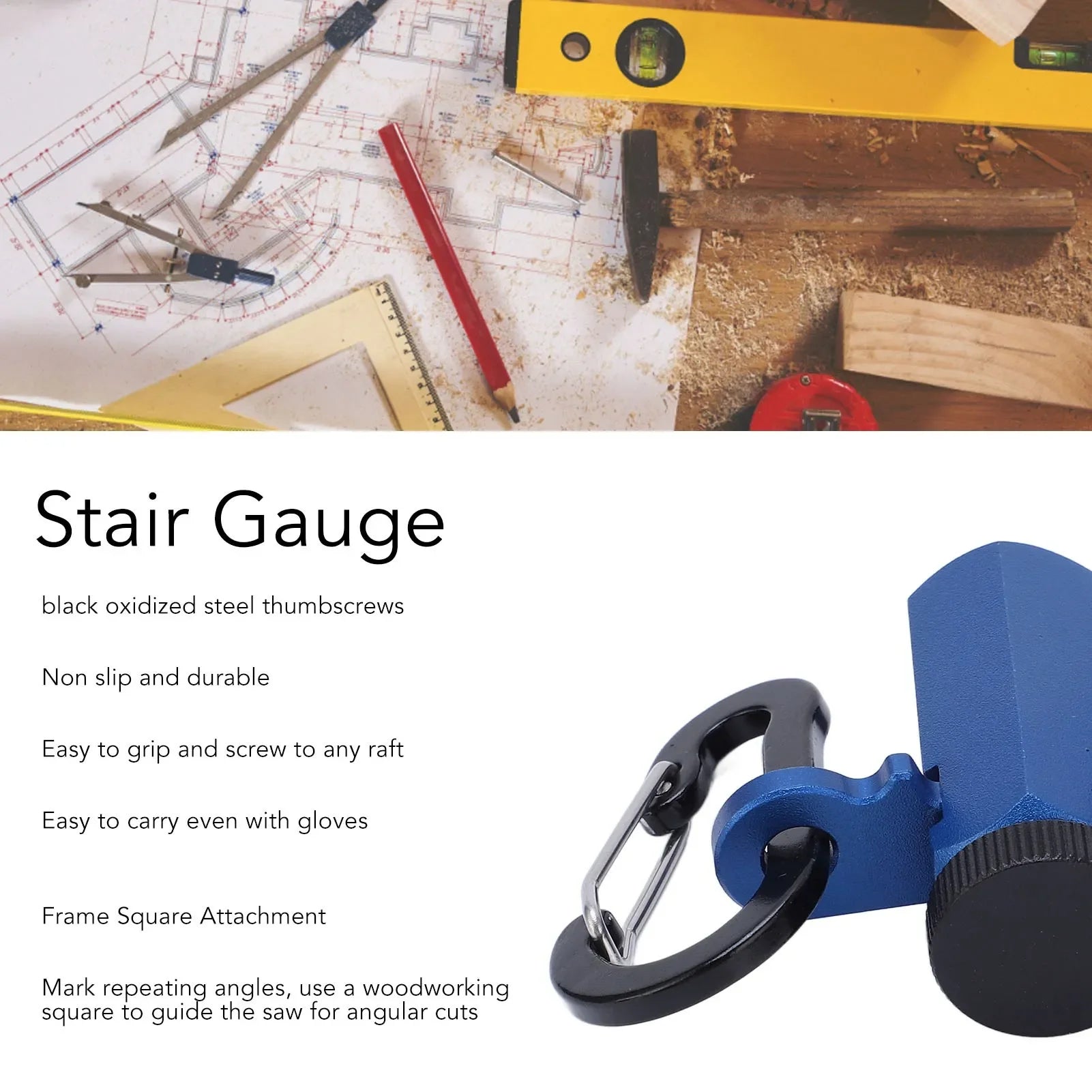 Aluminium Alloy Stair Gauge Stair Gauge Aluminum Alloy Hex Flat Gauge with Thumb Screw for Framing  and Rafter Framing Jig