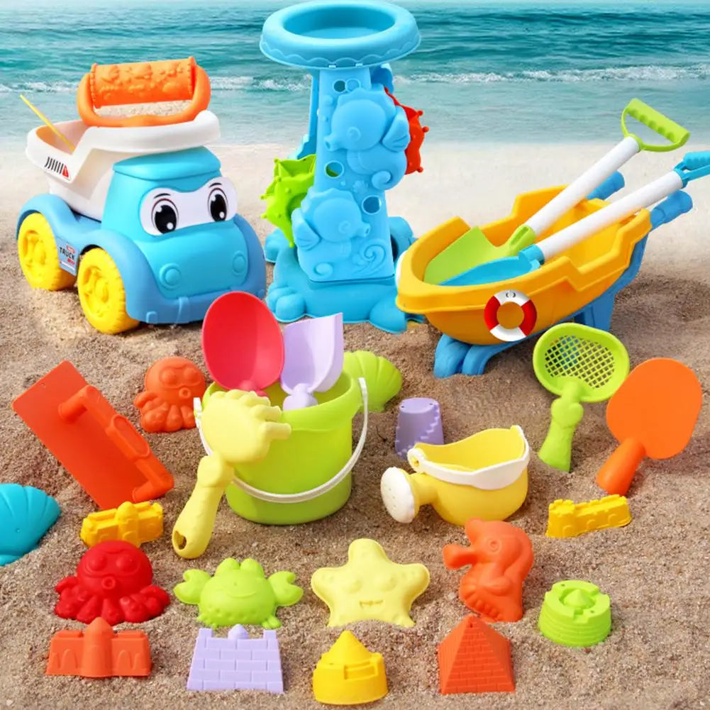 Kids Beach Toy Set Baby Sand & Water Play Kit with Bucket Shovel Rake Watering Can Summer Outdoor Sandbox Tools