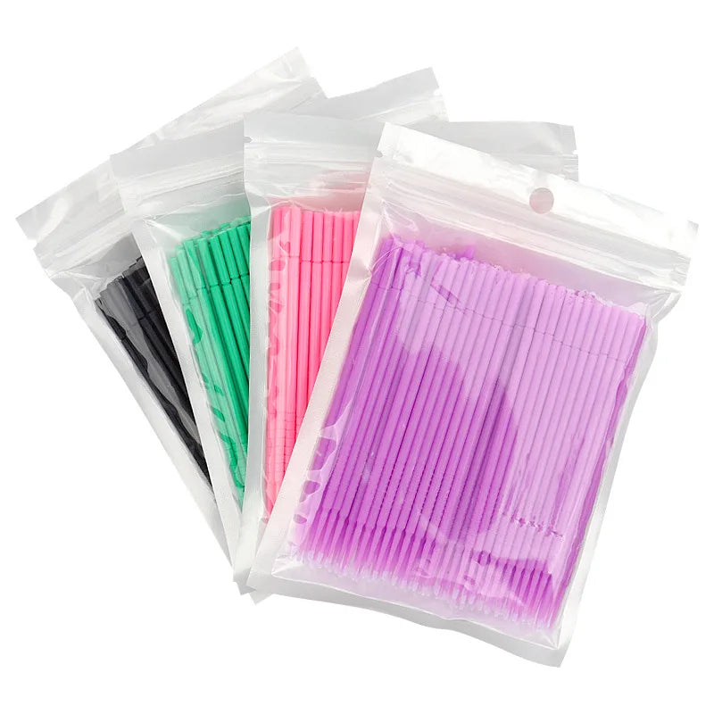 500/1000PCS Eyelash Brushes Crystal Swab Microbrushes Eyelash Extension Brush Grafting Lash Removing Applicators Makeup Tool