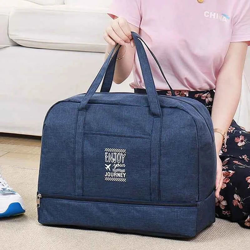 Fashion Folding Travel Bag Women Oxford Travel Weekend Overnight Bags Large Capacity Hand Luggage Tote Duffel Accessory Supplies