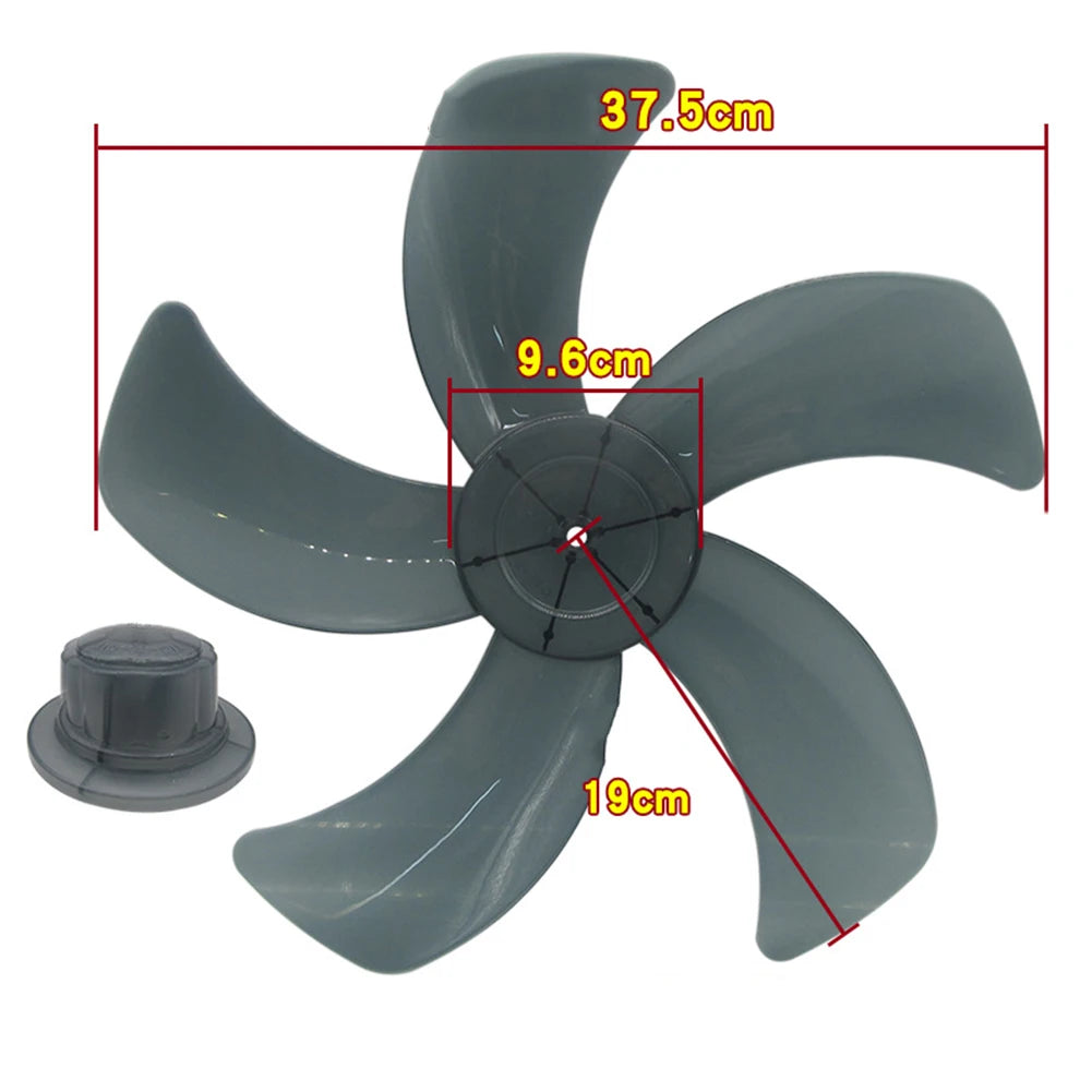 16 Inch Household Plastic Fan Blade Five Leaves With Nut Cover For Pedestal Transparent Table Stand Fanner General Accessories