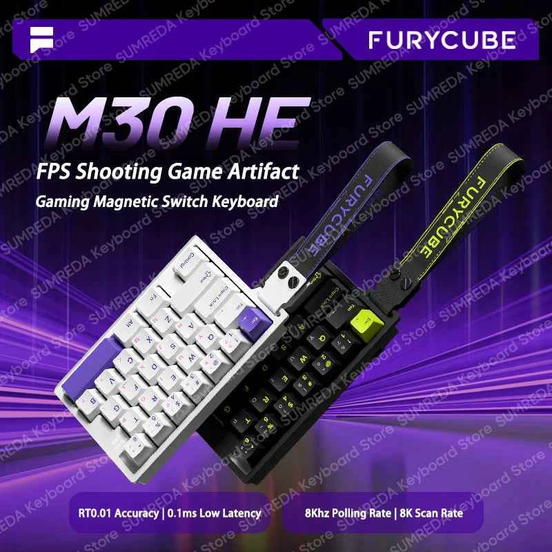 FURYCUBE M30 HE Hall Effect Gaming Keyboard Mini Keypad RT0.01mm 0.1ms Latency Support SOCD MT Valorant FPS Wired Game Keyboard
