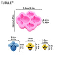 3D Honeybee Keychain Earrings Silicone Mold DIY Honeybee Clay epoxy resin Accessories Silicone Moulds cake Chocolate Molds
