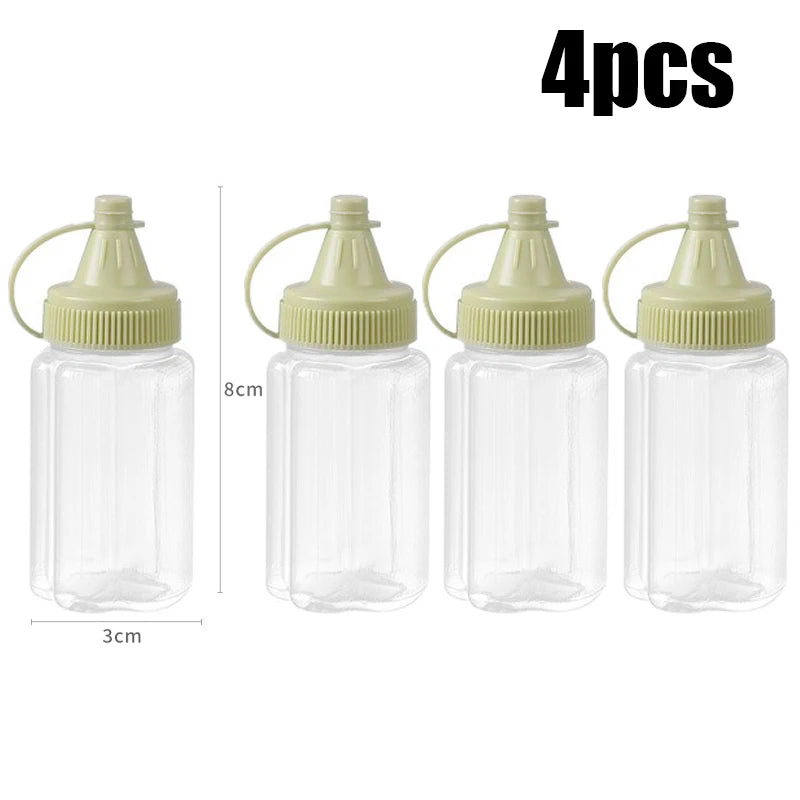 4Pcs Mini Sauce Bottles Condiment Dispenser Ketchup Bottle Mustard Salad Dressing Sauce Bento Container Kitchen Accessories