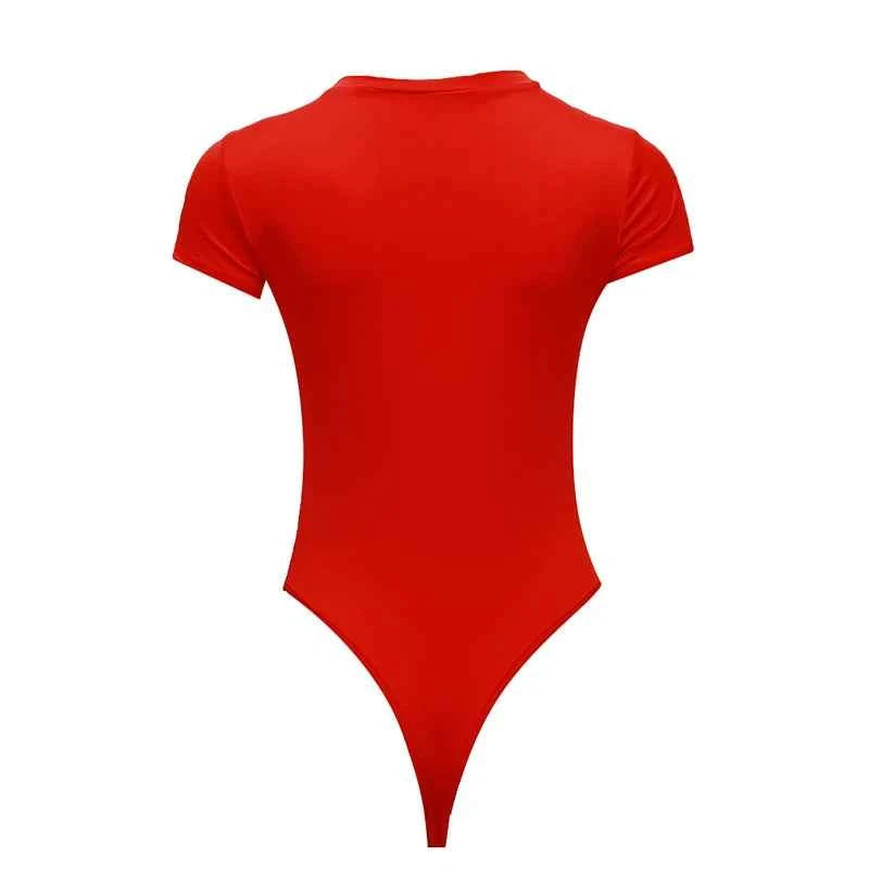 Women's Tops Summer Bodysuit Daily Irregular Breathable Fashion Lady Jumpsuit Top Sexy T-shirts Solid Color Bottom Layer Shirt