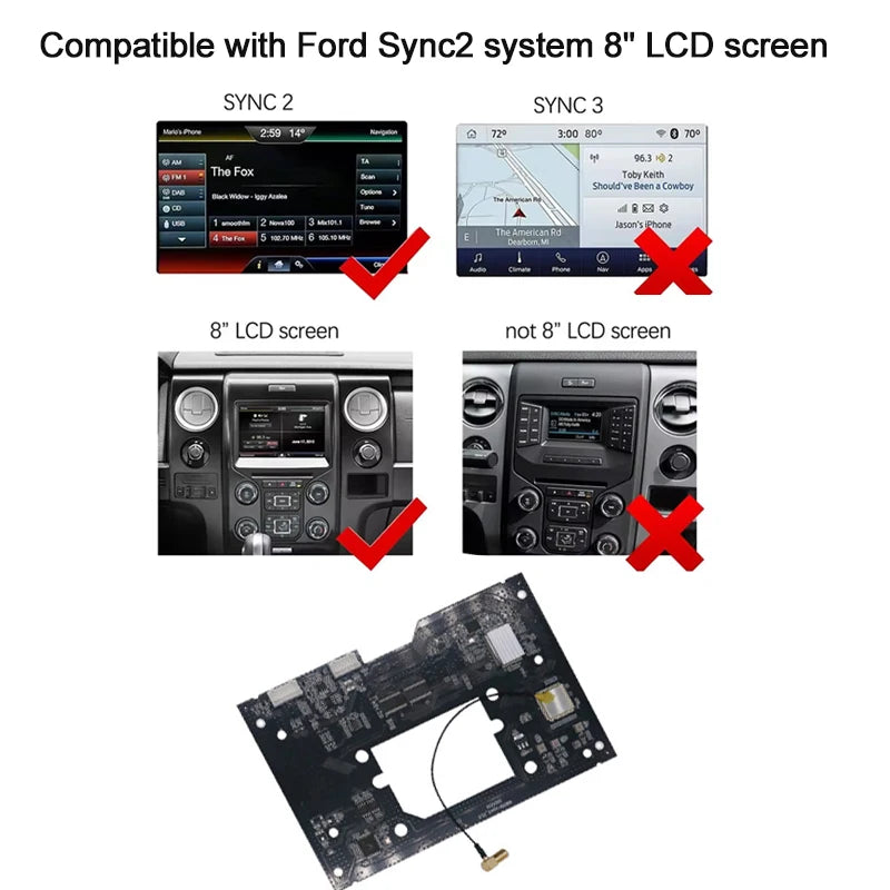 AUTOABC Wireless CarPlay For Ford Sync2 2011-2016 Explorer Focus Fiesta C-max Edge F150 Fusion Taurus With Android Auto AirPlay