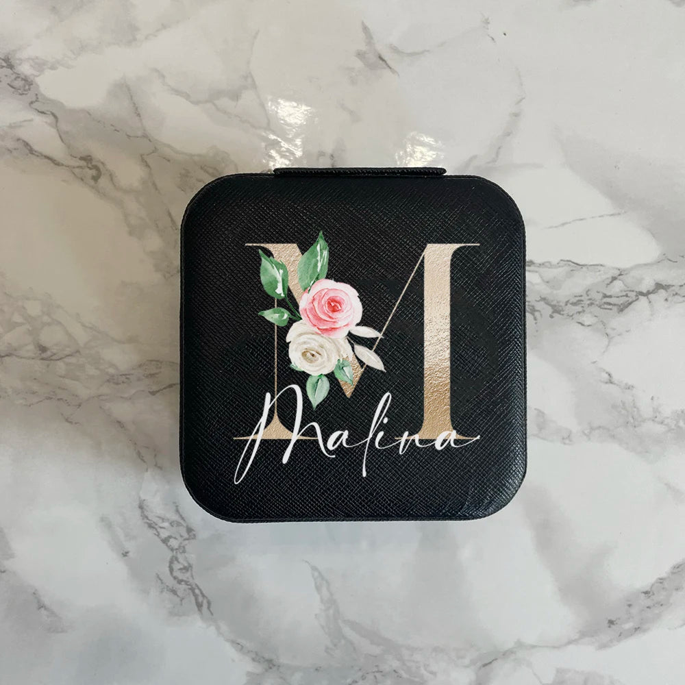 Personalized Jewelry Boxes for Girls Custom Travel Jewelry Case Portable Small Jewelry Organizer Box Bridesmaid Proposal Gifts