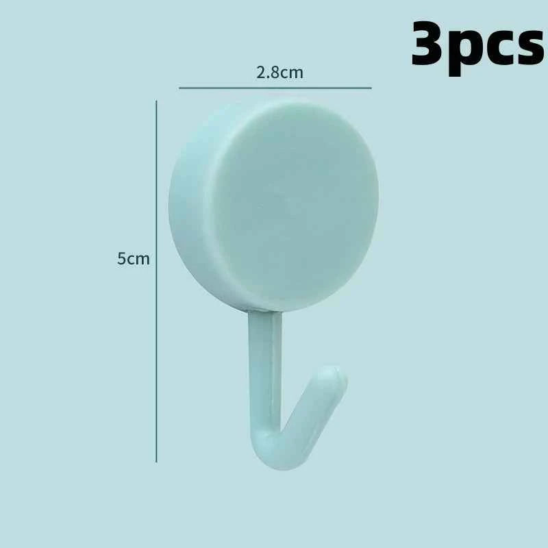Self Adhesive Wall Hook Strong Without Drilling Coat Bag Bathroom Door Kitchen Towel Hanger Hooks Home Storage Accessories