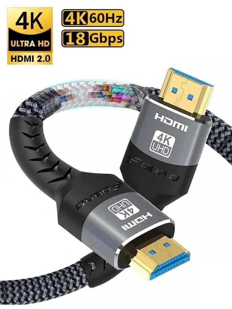 HDMI Cable 8K@60Hz 4k@120Hz HDMI-compatible Cable 18Gbps High Speed2.0 Braided Cord for TV PC Laptop TV box PS5 1M 2M 3M