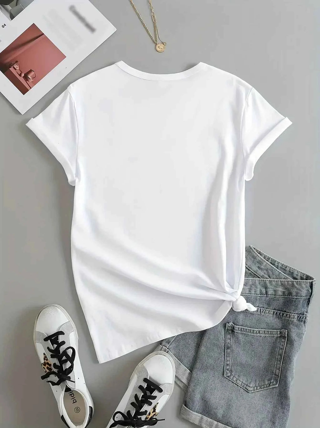 Cute Bear Print T-shirt Short Sleeve Crew Neck Casual Top For Summer & Spring Women's Clothing T Shirt Female Tops Streetwear