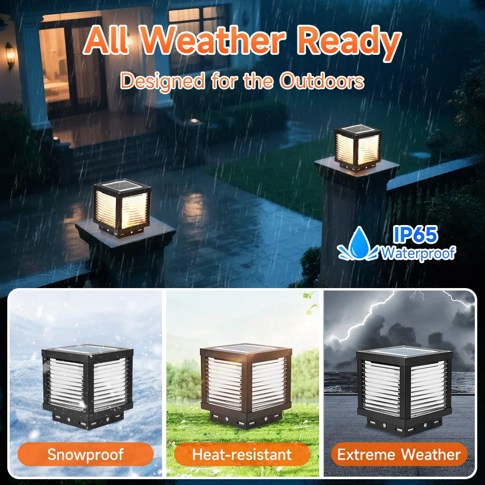 Outdoor Lighting Solar Garden Lights Installable Bulb Exterior Decoration Solar Lights for Patio Path Fence Sunlight Pillar Lamp