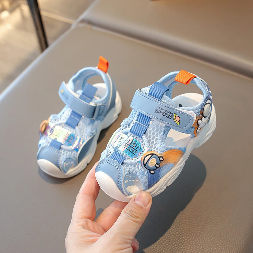 Korean Style Summer Sandals For Girls 2025 Trend Fashion Children's Sport Sandals Hollow Out Breathable Kid's Sandals