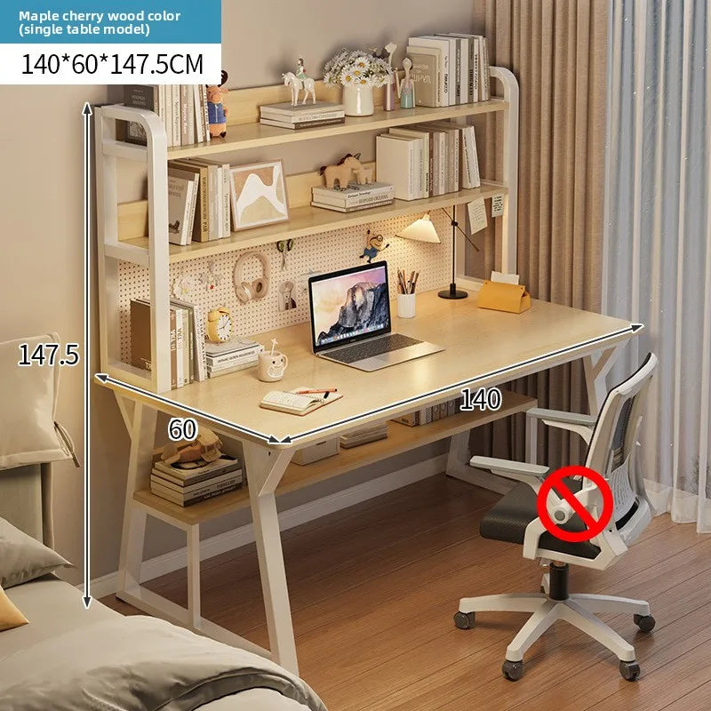 Stable Computer desk desktop desk bookshelf integrated writing desk household small apartment simple hole board desk