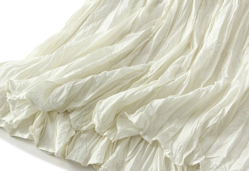 Fashion Pleated A-line Skirts for Women Casual Saia Midi Harajuku Long Skirt Jupe Femme Vintage Streetwear Faldas Woman Clothes