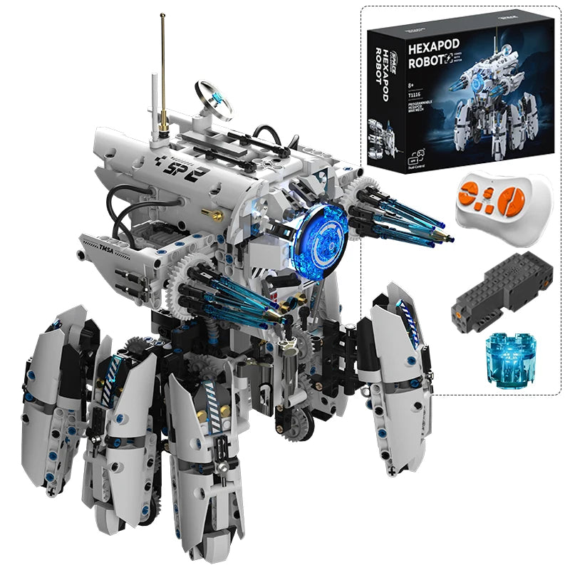 Technical Programming Hexapod Robot Science Fiction War Machine Building Blocks City Remote Control Robots Bricks Toys Boys Gift