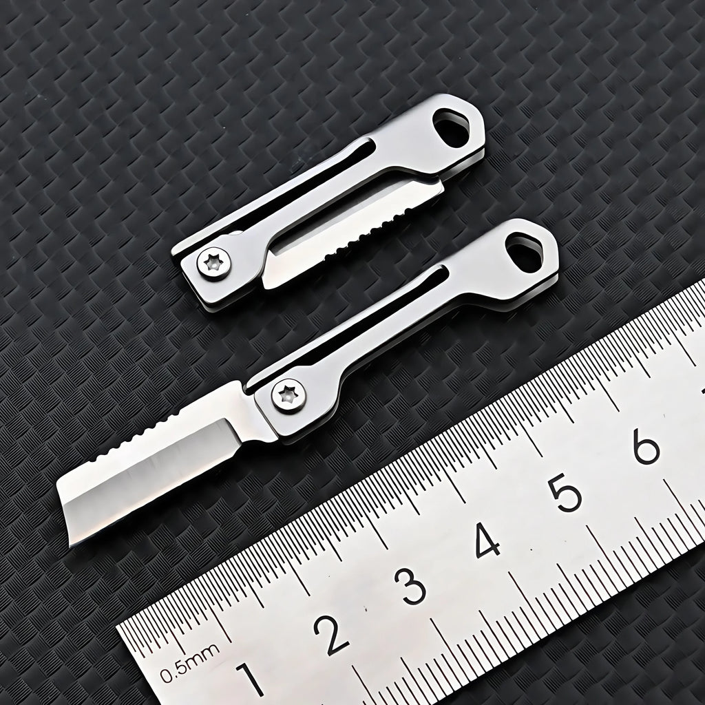 1Pc Stainless Steel Mini Folding Knife - Multi-Function Pocket Tool Keychain for Outdoor Camping & EDC