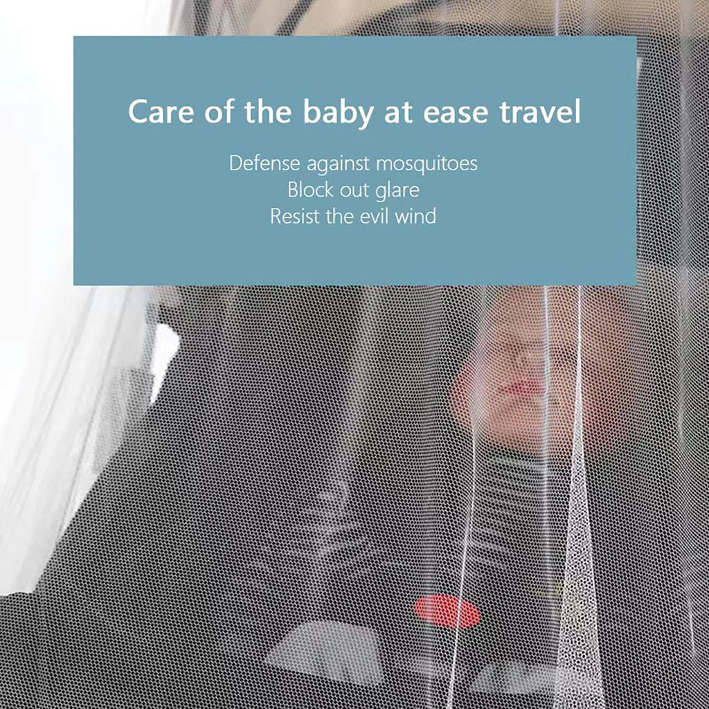 Baby Stroller 360 ° Full-Cover Mosquito Net for Baby Strollers; Universal Encrypted Anti-Mosquito Net for Strollers; Portable Insect-Proof and Light-Blocking Large Mosquito Protection Net Cover.