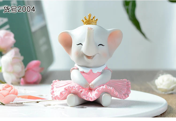 Happy Dancing Elephant Room Decor Home Decorations Cartoon Cute Elephant Ornament Home Decoration Accessories Desk Decoration