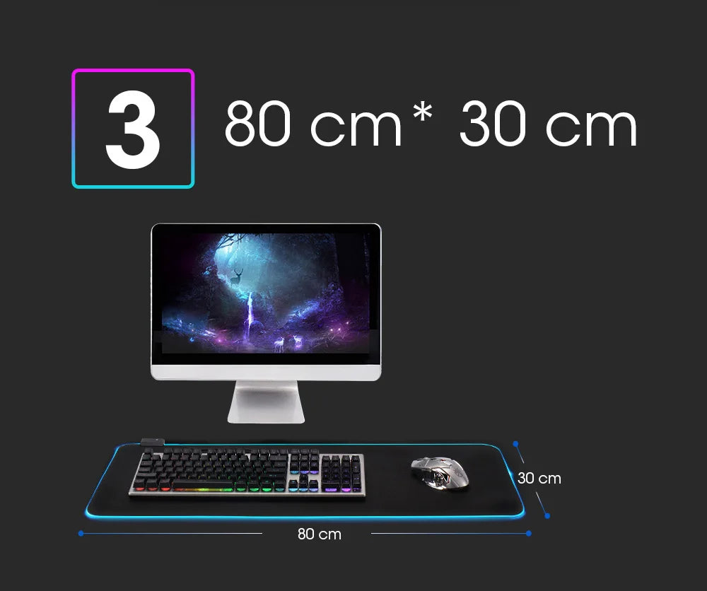 RGB LED D-dragon B-ball Mouse Pads Desk Mat Protector Gaming Mousepad Office Table Decor Keyboard Long Pad Computer Gamer Mats