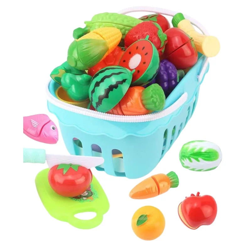 25 PCs Set DIY Fruit Cutting Music Toy Simulation Vegetable Fruit and Vegetable Children's Toy Girl Boy Kitchen Food Set
