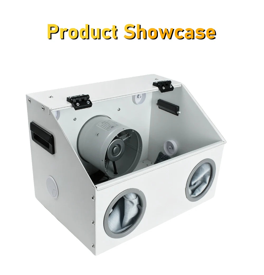 220V Grinding Dust Box Metal Structure Dust Box Ventilation Fan Dust Extraction Box for Craft Work Sanding Polishing