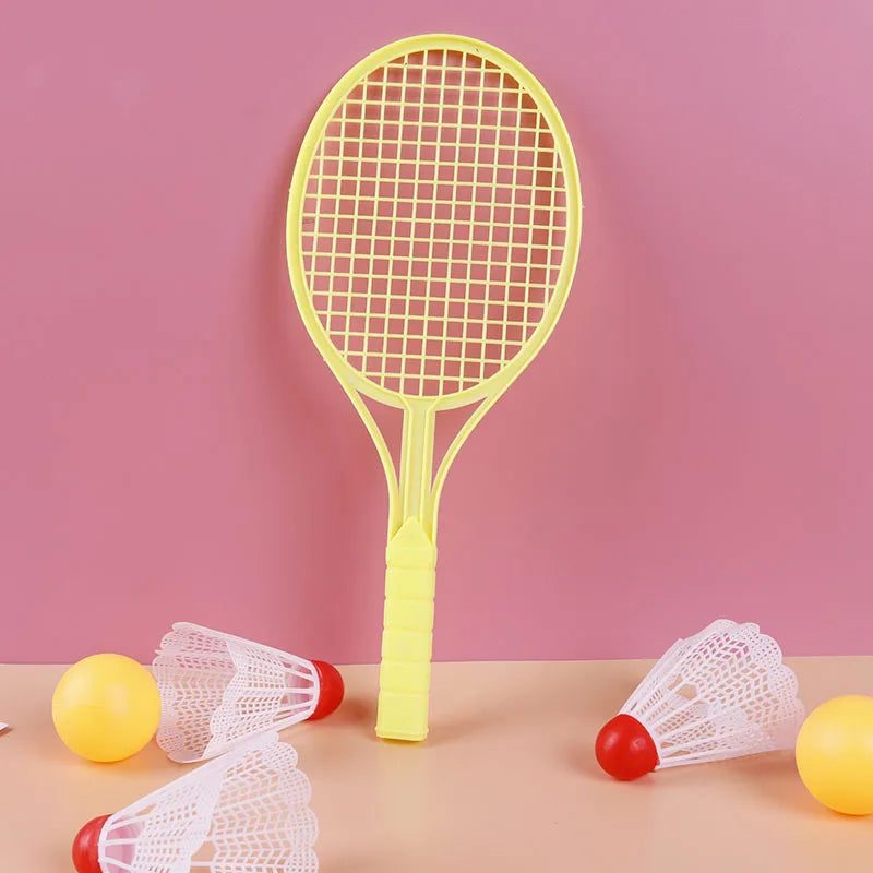 Kids-Specific Plastic Sports Rackets Set: Mini Badminton, Table Tennis & Tennis Rackets - Safe Play Toy For Children