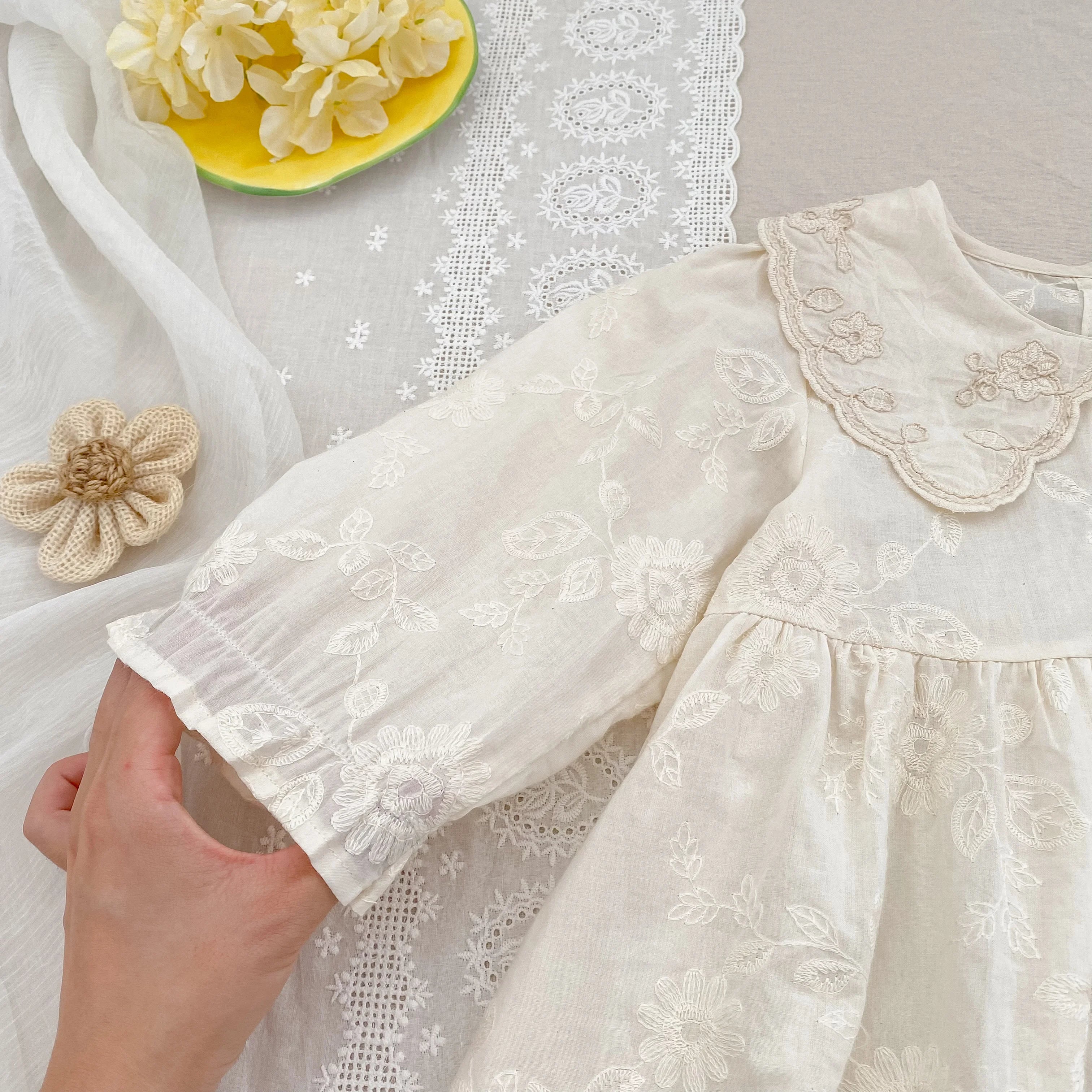 Autumn Baby Bodysuit Sisters Dress Flower Embroidery Dress Infant Girls Toddler Outfit  Baby Girls Rompers Family Sister Dress