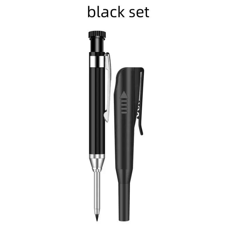 2.8mm Metal Solid Carpenter Mechanical Pencil With Holder Deep Hole Mechanical Marker Stand Pocket Clip Pencil Tool Woodworker