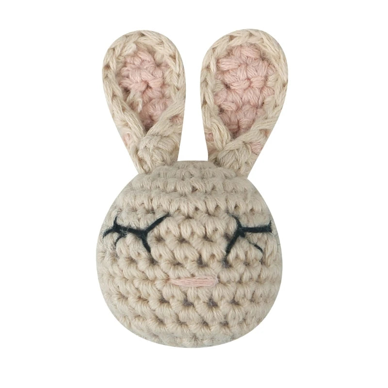 Crochet Animal Baby Pacifier Clip Accessories Handmade Knitted Bunny Teether Beads Newborn Nipple Clip Dummy Soother Holder Toy