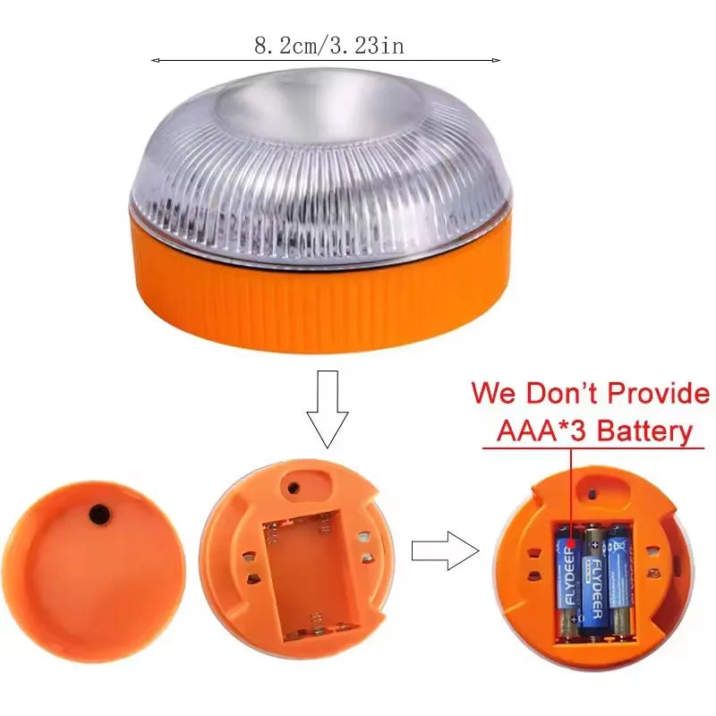 Led Car Emergency Light Flashing Light Magnetic Induction Road Accident Light Portable Strobe Warning Light