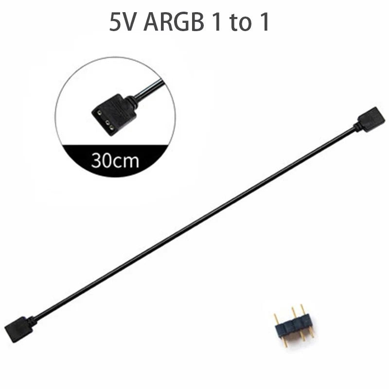 Sync Motherboard Cable 4PIN 12V RGB 3PIN 5V ARGB 1 to 2/1 to 3/1 to 4/1to 5 Extension line
