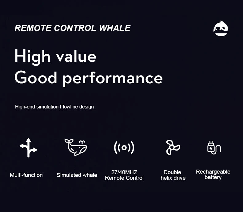 Underwater RC submarine Remote Control Whales shark Submarines Boat toy Ship Diving In Pools Lake Gift water toys for children