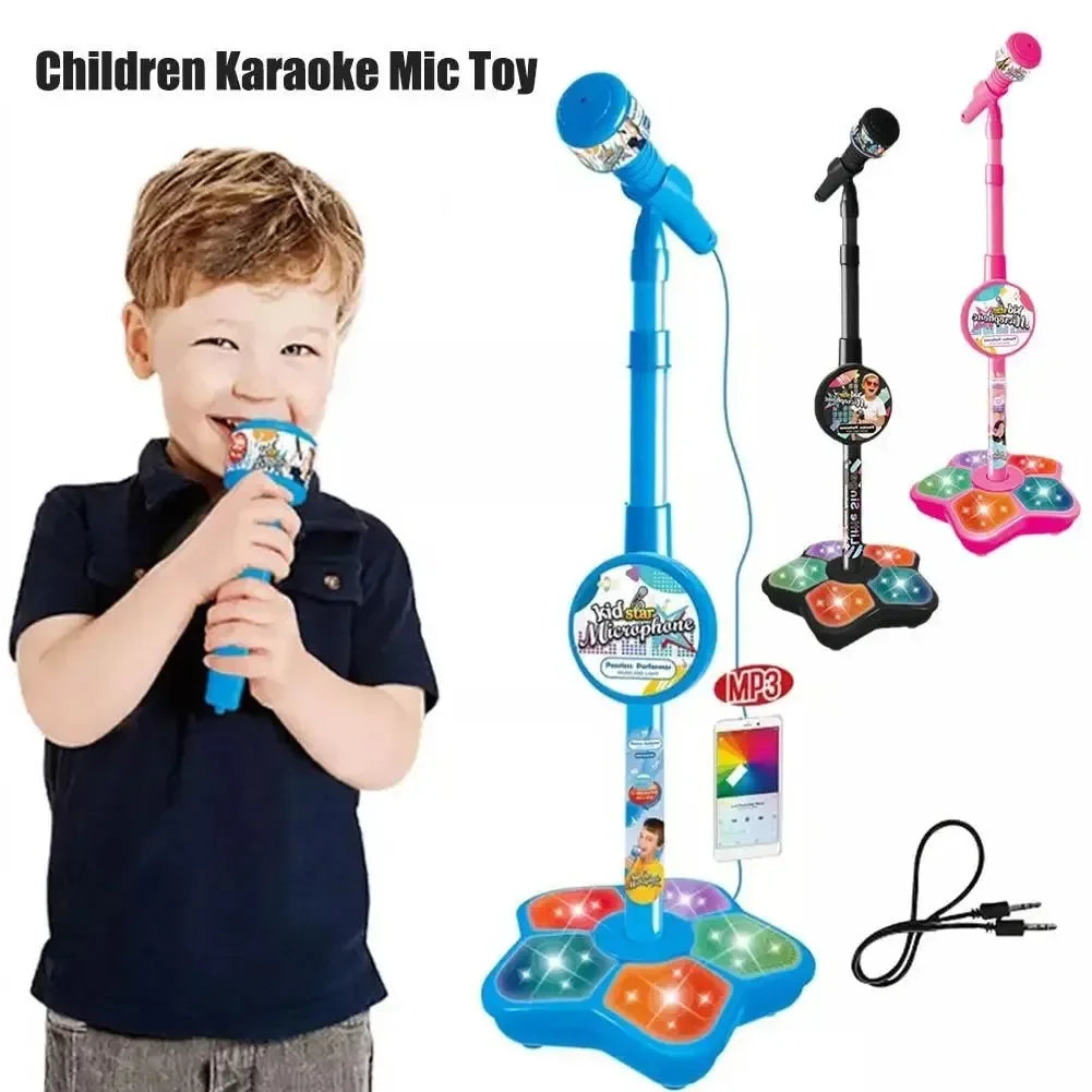 Kids Microphone Stand Toy Portable Children's Karaoke Electronic Durable Party Karaoke Microphone Stand Kids Karaoke Machine