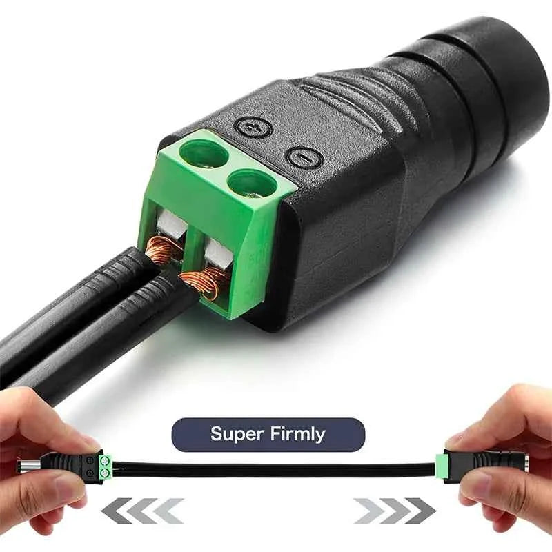 5Pcs 12V 24V 5.5mm x 2.5mm 5.5 x 2.1MM Female Male DC Power Plug Jack Adapter for CCTV Camera LED Light Strip Connector