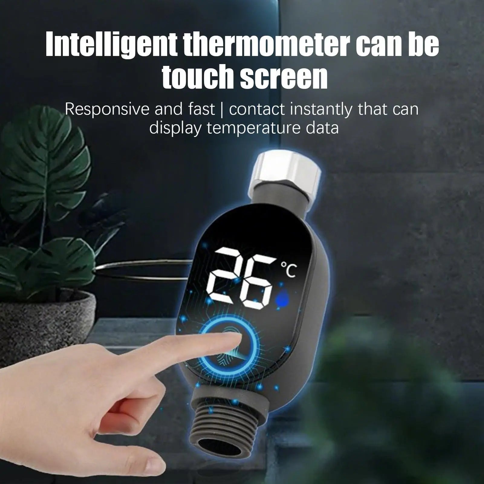 LED Digital Shower Temperature Gauge Waterproof Smart Monitor for Baby Bath Bathroom Accurate Safe Auto-shutoff Durable