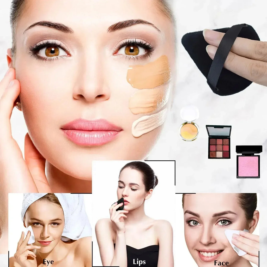 2/5/10/20Pcs Triangle Powder Puff Wet Dry Use For Loose Powder Liquid Cosmetic Soft Plush Powder Puff Makeup Foundation New In T