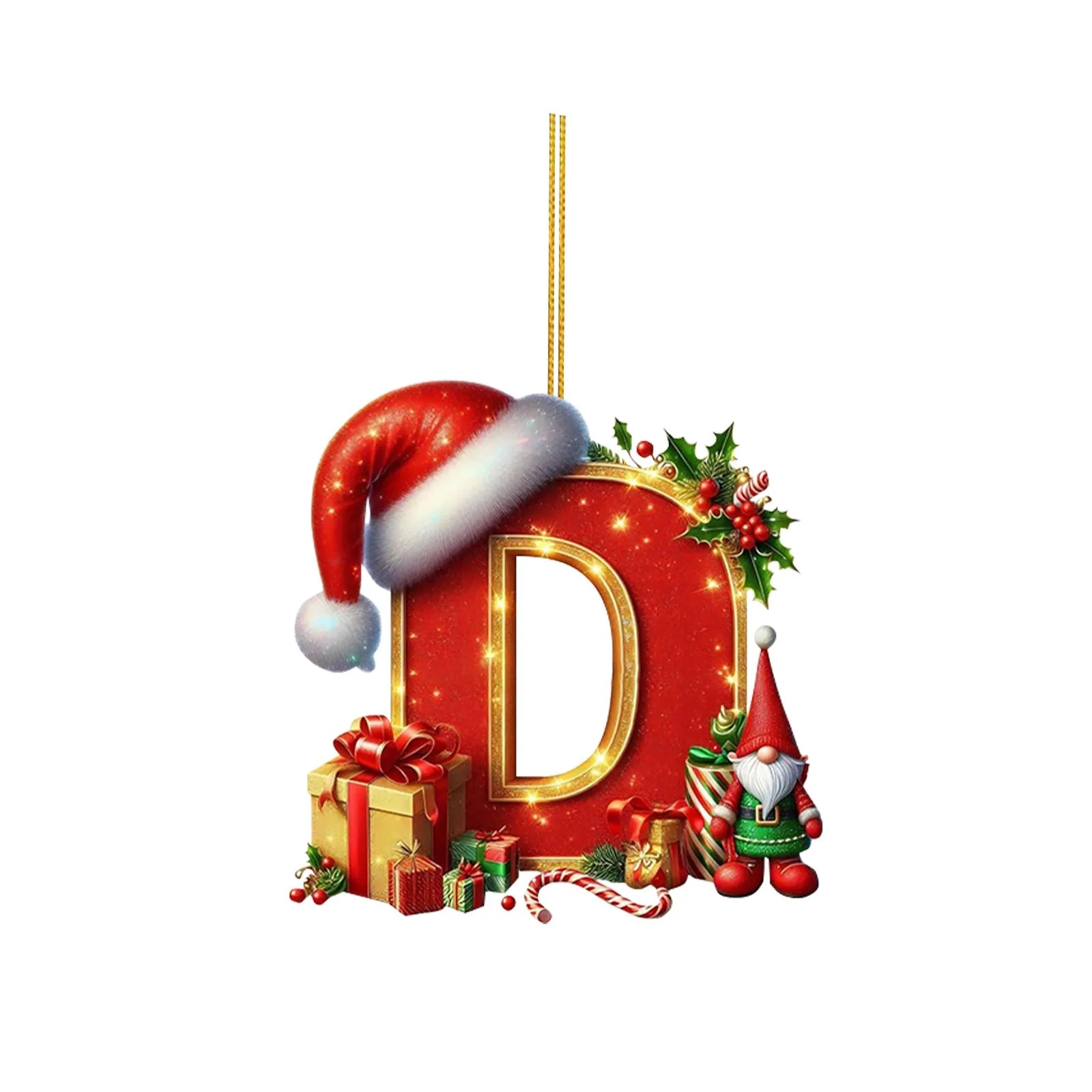 2D Home Decorations Ornaments 26 Letter Pendant For Christmas Tree Decor Christmas Ornaments Acrylic Flat Christmas Tree