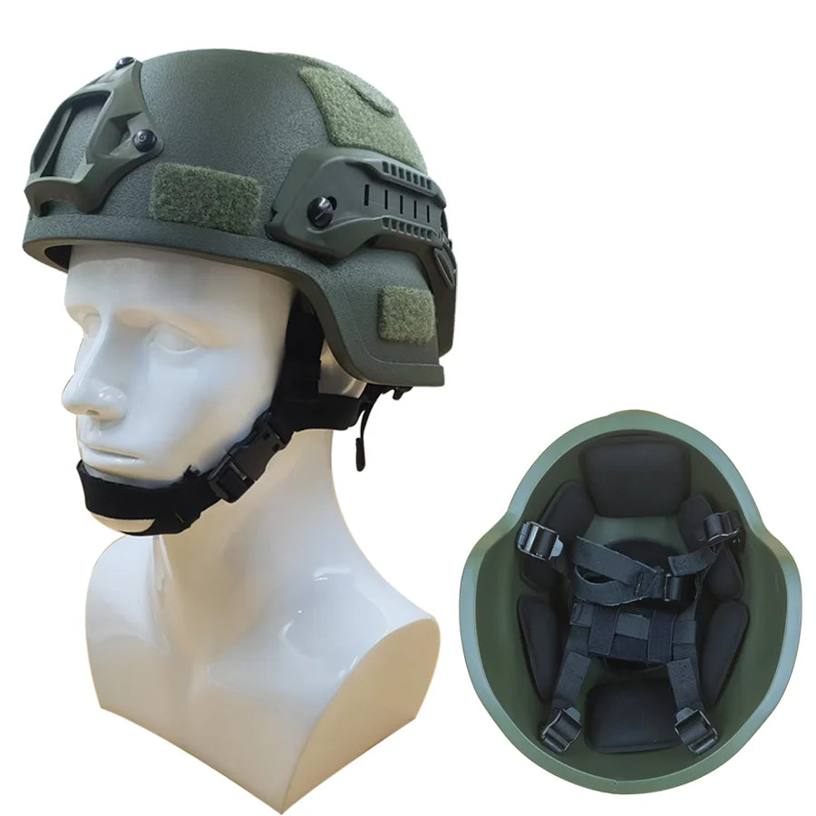 MICH Tactical Helmet with riot and impact protection. Built for field combat and military training.