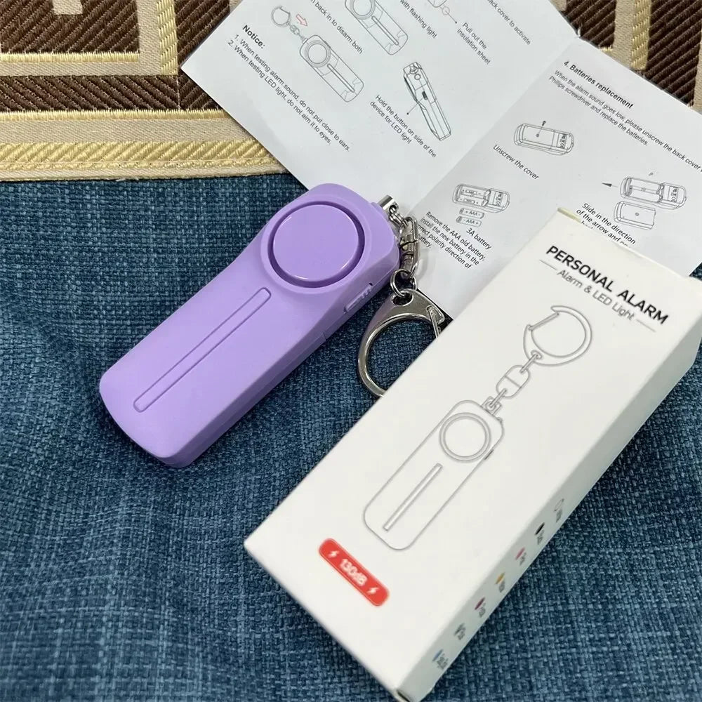 Personal Security Alarm Self Defense 130dB Loud Keychain Portable Safety Anti-satyr for Women Child Elder Girl Emergency Alarm