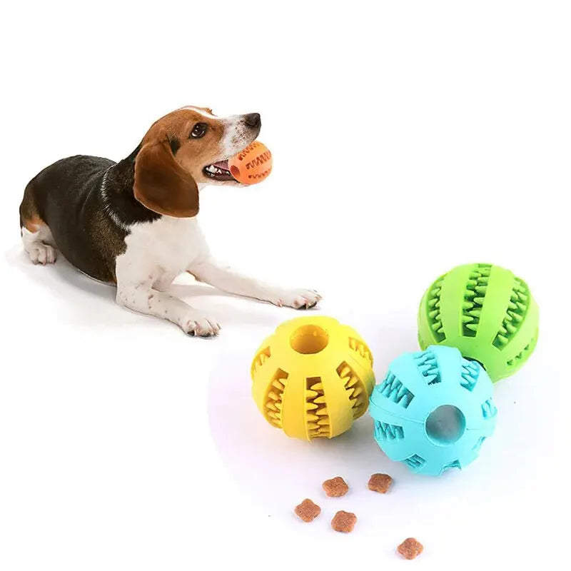 Rubber Dog Treat Ball Toy – Nontoxic Chew & Teeth Cleaner