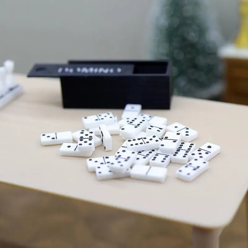 1 Set 1:12 Dollhouse Accessories Miniature Domino Model Building Learning Educational Toy Dot Dominoes Board Game