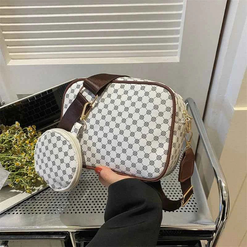 Vintage Pattern Crossbody Bags for Women Shoulder Shell Bag Trend Small Purse and Handbag Luxury Designer Female Square Bag