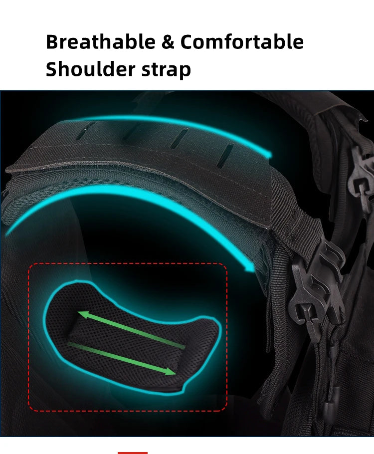YAKEDA Tactical Vest 6094 Fast detachable light laser cut outdoor hunting black gear carry vest of high quality 1000D nylon