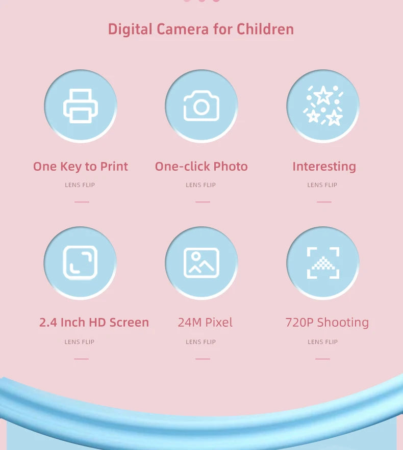 Kids Photo Camera Printer with Game Cute Bunny Mini Digital Video Child Instant Print Camera 4-12 Years Kids Girls Boyes Gifts