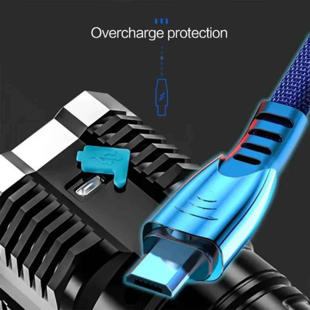 Versatile LED High-Beam Flashlight USB Rechargeable Outdoor Portable Enhancing Torch Outdoor Hiking and Exploration Experience