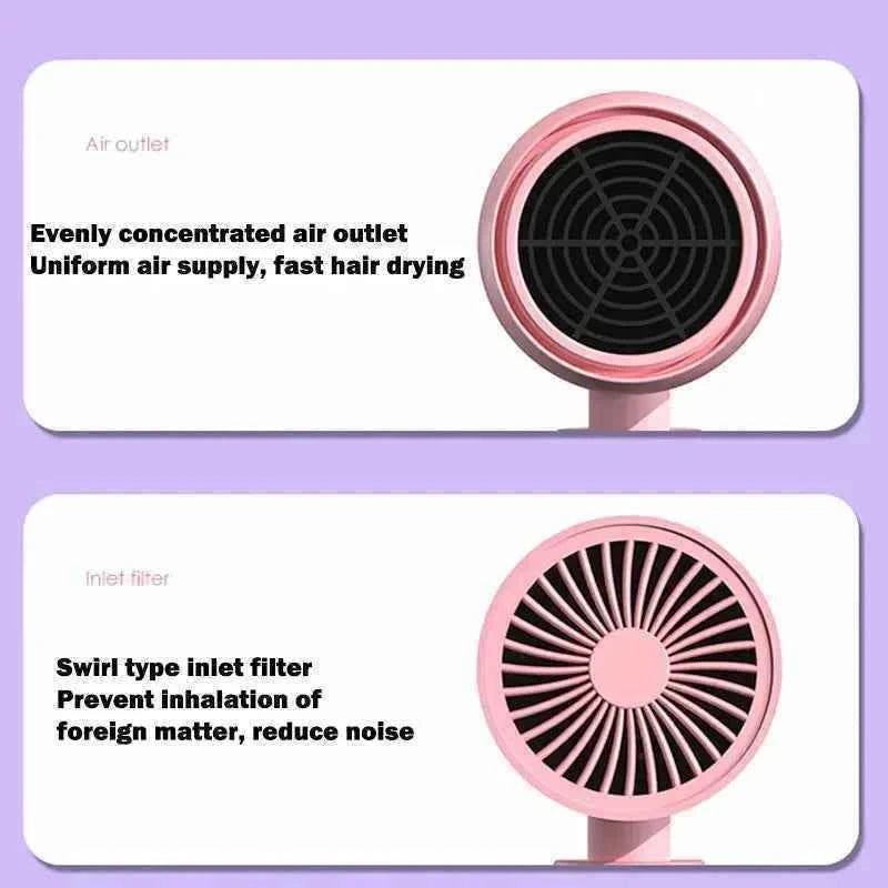 Portable Mini  Folding Hairdryer 220V-240V 750W with Carrying Bag Hot Air Anion Hair Care for Home Travel Hair Dryer Blow Drier