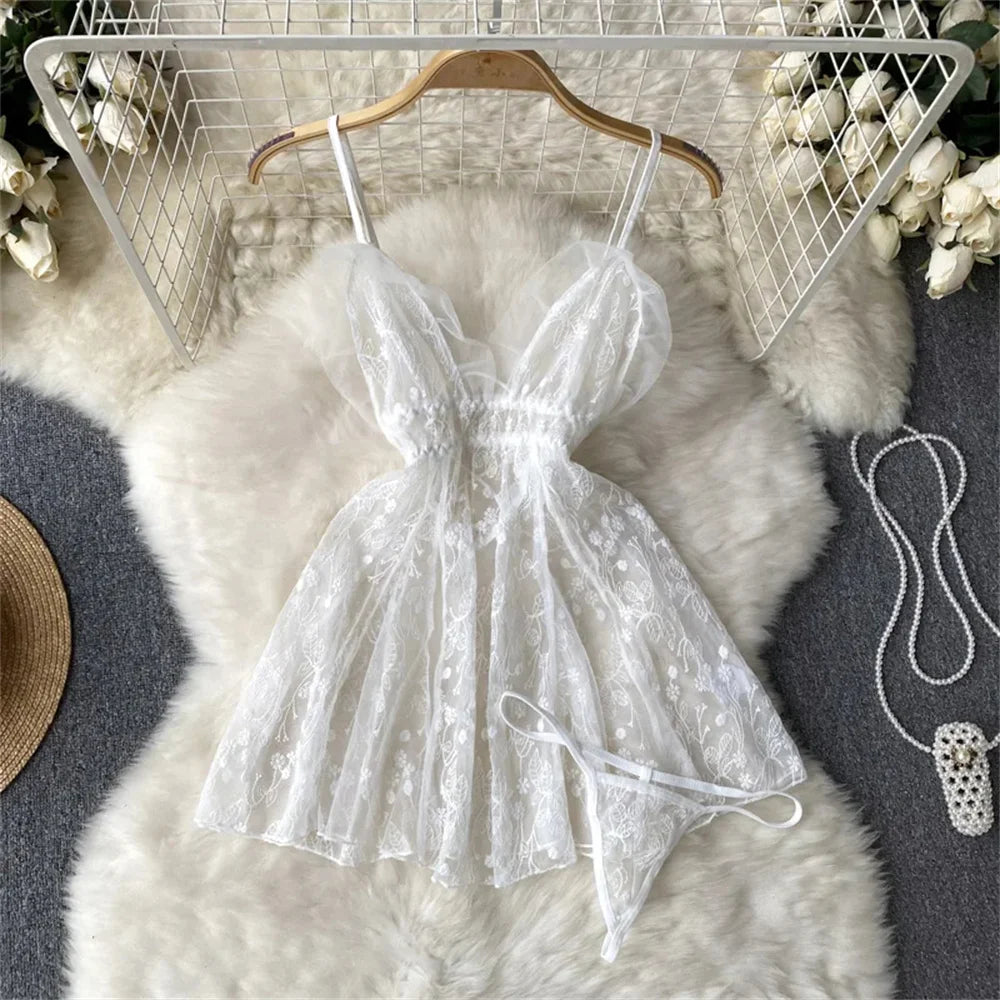 Girls Sexy Cute Japanese JK Uniform  Mini Checkered Strap Skirt Off Shoulder High Waist Elastic Cosplay Dress Hot Sweet Pajama