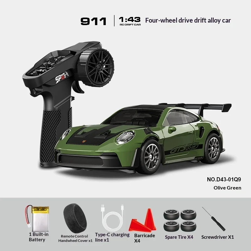 Mini Alloy RC Car 1:43 High-Speed Drifting Sports Car Boys Toy Four-Wheel Drive Simulation Race Car Remote Control Vehicle
